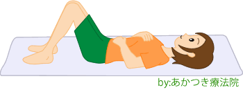 仰向けで腹式呼吸 準備