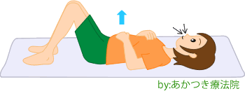 仰向けで腹式呼吸 息を吸う