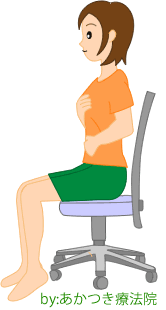 イスで腹式呼吸 準備 イラスト